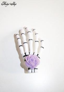 Rose Skull Haar-Clip Skeletthand